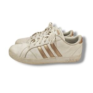 Adidas Grand Court Leather Stripes & White Size 6